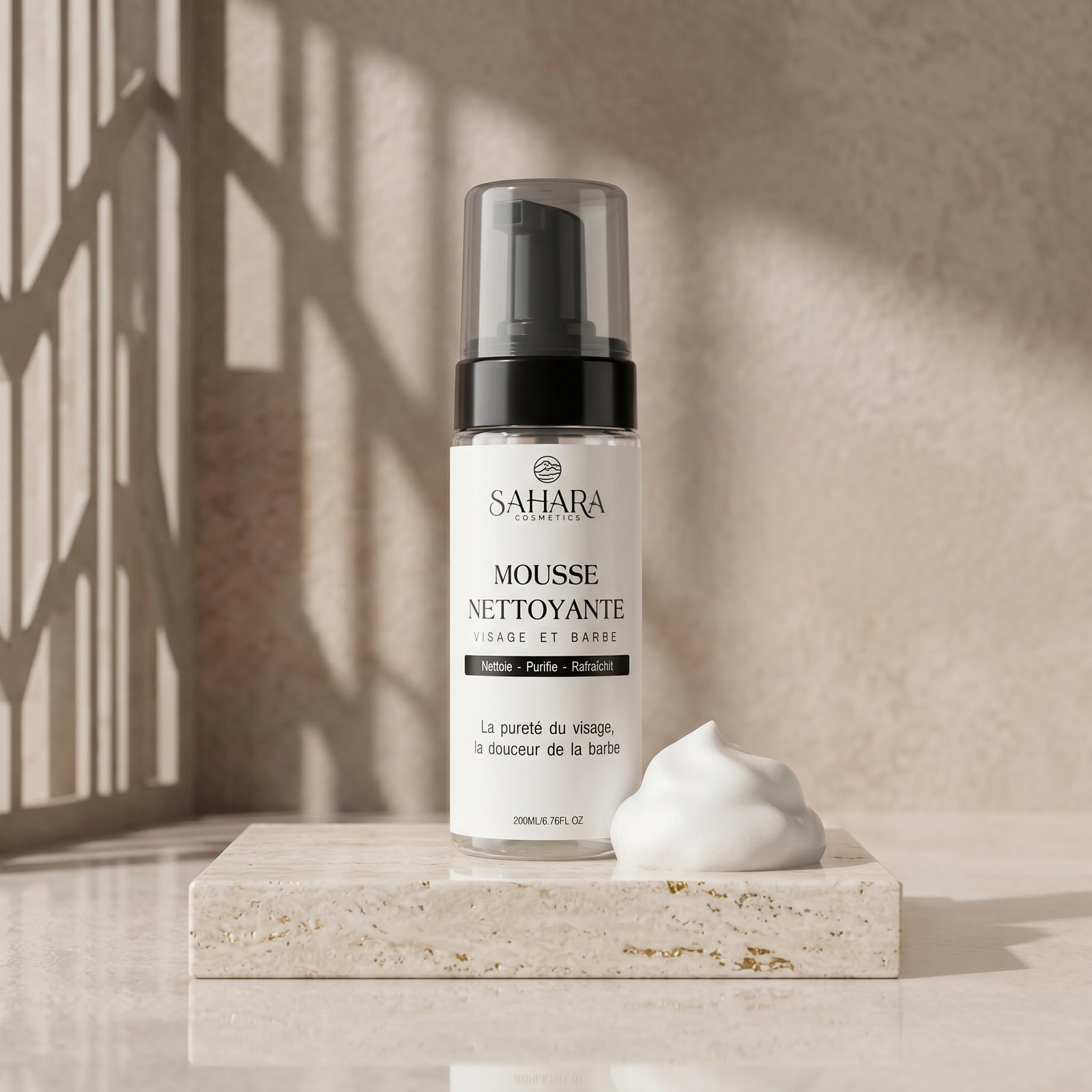 Mousse nettoyante visage et barbe 200 ml